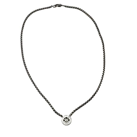 David Yurman Blue Topaz Albion 14K Gold Sterling Silver 925 Necklace Authentic - Picture 11 of 11